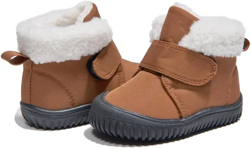 Miniatura 2 de Newsonet Botas de nieve de invierno para niños y niñas, zapatos de piel sintética para clima frío (bebéniño)