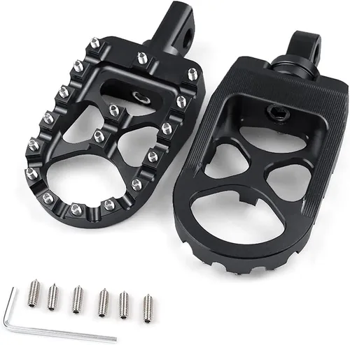 Miniatura 9 de MDPROMCP CNC Estriberas de pie ancho de motocicleta de aluminio con rotación de 360° ajustables, compatibles con Dyna Fatboy Iron 883 Sportster 883