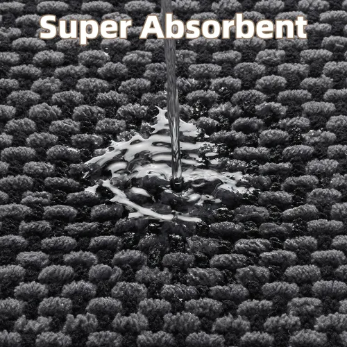 Miniatura 2 de PADOOR - Alfombra de Baño - Alfombras de Baño de Chenilla Súper Absorbentes - Alfombras de Baño con Respaldo de Goma para Baño Antideslizantes, Gris