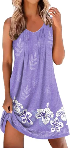 Miniatura 21 de Ekouaer Camisones para Mujeres Sin Mangas Camisa de Dormir Tipo Tank Camisón Cuello en V Camisola Plisada Camisa de Noche Vestido de Dormir Suave