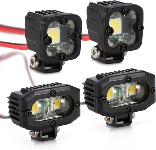 INJORA Luces LED para rastreador RC para Axial TRX-4 TRX6 SCX10 90046 Wraith Redcat Gen8 1/10 RC Crawler Car, 4 unidades
