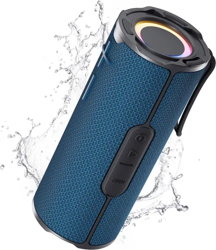 Miniatura 9 de COOPERS Altavoz Bluetooth portátil, altavoz Bluetooth inalámbrico, altavoces impermeables IPX5 con luces RGB, graves profundos de sonido estéreo