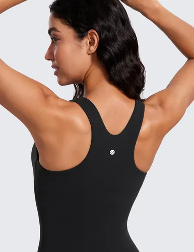 Miniatura 4 de CRZ YOGA Butterluxe Camisetas sin Mangas de Cuello Alto para Mujeres - Espalda Cruzada Entrenamiento Acolchada Yoga Atlética Camisola con Sujetador