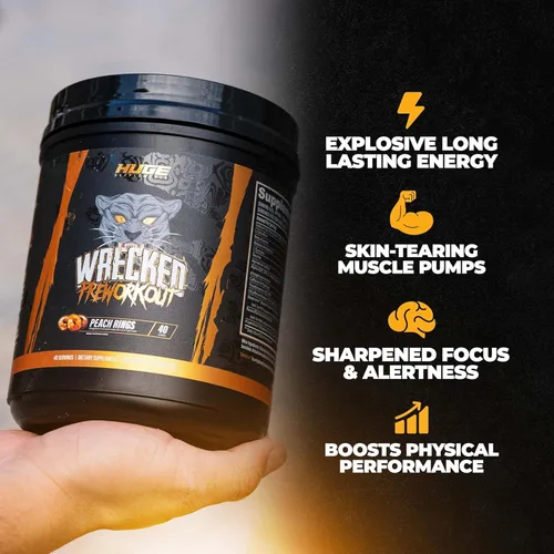 Miniatura 3 de Polvo Wrecked para antes del entrenamiento, fórmula avanzada, aumenta la energía, la concentración, las bombas y el rendimiento, 10g L-citrulina