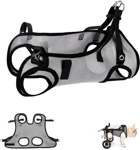Miniatura 10 de Silla de ruedas para perros para patas traseras, carrito de ruedas ligero para perros con patas traseras para discapacitados, ajustable