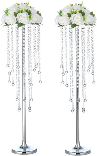Miniatura 12 de Centros de mesa de cristal para mesas, soporte de flores doradas para boda, fiesta, centro de mesa, decoración del hogar Dorado