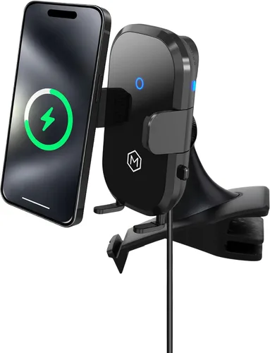 Miniatura 10 de Auto Scan - Cargador de coche inalámbrico rápido con ventosa ajustable multiángulo, carga inalámbrica de 15 W, escaneo automático, agarre ajustable