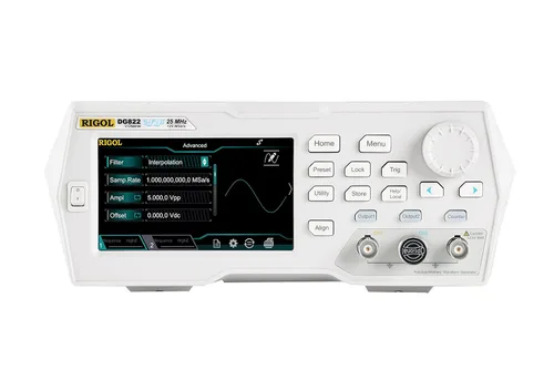 Rigol Generador de funciones DG822/forma de onda arbitraria, frecuencia de salida máxima de 25 MHz, 125 Msa/s, 16 bits, 2 canales de salida, 160