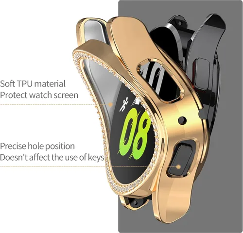 Miniatura 9 de RICHONE Compatible con Samsung Galaxy Watch 5 y Watch 4 y FE 40 mm Protector de pantalla Estuches de strass, Accesorios de cubiertas protectoras