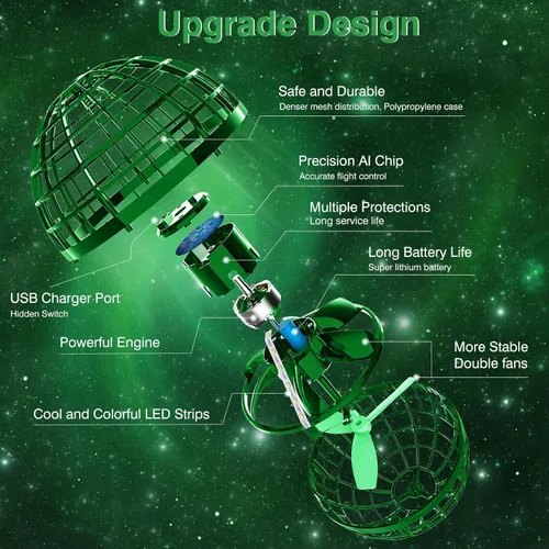 Miniatura 4 de Ciniffo Bola de orbe voladora 2025, juguete giratorio Boomerang controlado a mano, mini drone cósmico, juguete de globo cósmico, regalo genial
