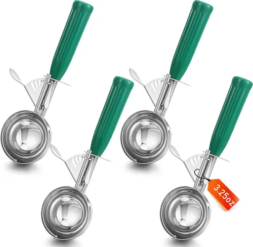 Miniatura 20 de Reallnaive 2 Cucharas para Galletas con Liberación, Cuchara para Helado con Liberación por Gatillo, Cuchara de Porción de Acero Inoxidable