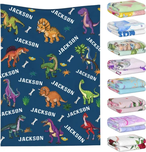 Miniatura 33 de Manta personalizada con nombre para niños y adultos, mantas personalizadas para niñas y niños, manta de franela personalizada con nombre