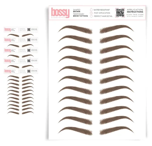 Miniatura 34 de 5 paquetes de tatuajes temporales para cejas, adhesivos impermeables para cejas, tatuajes falsos para el cabello tipo pelar de transferencia