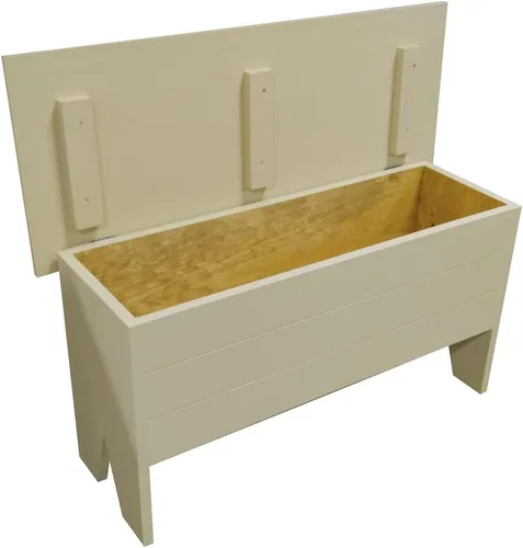Miniatura 11 de Banco de almacenamiento de madera de 3 pies de largo (blanco cabaña)