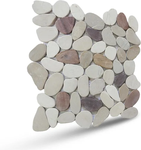 Miniatura 10 de Mosaico de guijarros en rodajas de color gris ahumado, azulejos para paredes de cocina, suelos de ducha y baño, y áreas al aire libre
