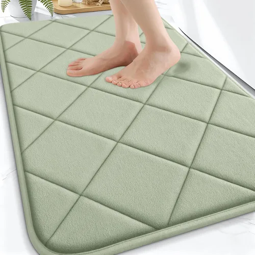 Miniatura 217 de OLANLY Tapete de baño de espuma viscoelástica de 24 x 16 pulgadas, ultra suave y absorbente, lavable a máquina, cómodo tapete de baño para suelo