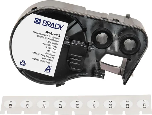 Miniatura 26 de Brady Auténticas etiquetas envolventes de vinilo autolaminables (M4-91-427) de 1.5 pulgadas de alto x 1 pulgada de ancho, negro sobre blanco