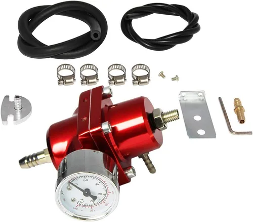 Miniatura 8 de Kit de regulador de presión de combustible ajustable universal con medidor de 0-140 PSI Regulador de presión de inyección de aceite de gas de Negro