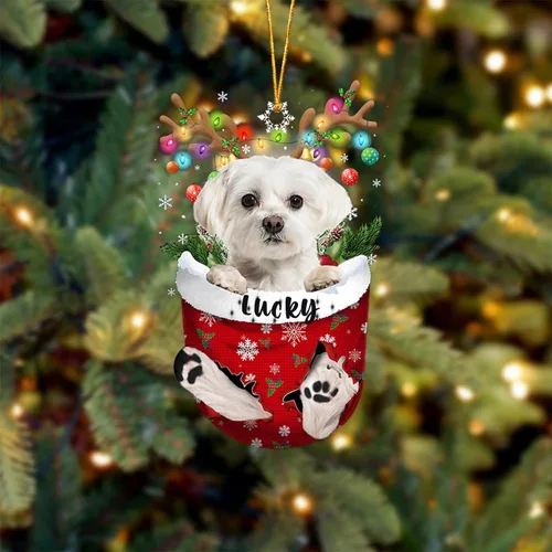 Miniatura 54 de Adorno de Navidad personalizado para perro Airedale Terrier en bolsillo de nieve, adorno para árbol de Navidad, idea de regalo para amantes