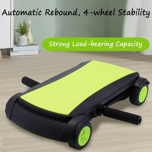 Miniatura 3 de 4d Ab Roller Board con 4 ruedas de rebote automático Rueda abdominal para entrenamiento de núcleo Ab Ejercicio Equipo con Rodillera