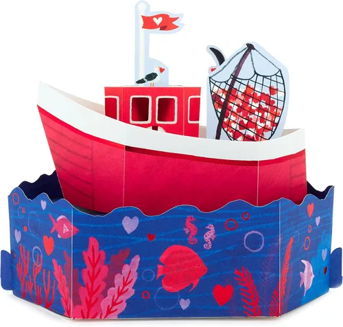 Miniatura 2 de Hallmark Paper Wonder - Tarjeta desplegable para el día de San Valentín para marido, esposa, novio, novia (barco de pesca)