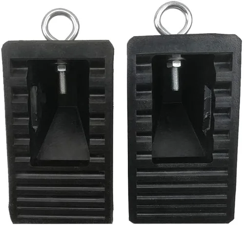 Miniatura 6 de ROBLOCK Cuñas de goma resistentes con perno de ojal para automóviles, caravanas, camiones, remolques y vehículos, paquete de 2 calzones de diseño 2