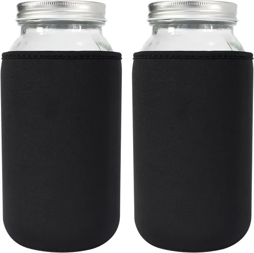 Miniatura 8 de Funda para tarro Mason de 16 onzas, 4 fundas de neopreno aisladas para latas de 16 onzas y 24 onzas de boca ancha (coloridas)
