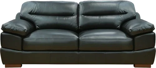 Miniatura 4 de Sunset Trading Jayson - Sofá negro de cuero de grano superior de 89 pulgadas de ancho, asiento profundo