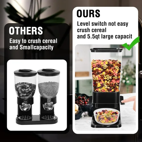 Miniatura 7 de Dispensador de Cereales para Encimera, Contenedores de Cereales de 5.5L Dispensador de Almacenamiento para Despensa, Contenedores de Arroz