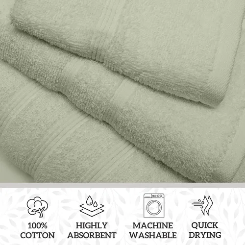 Miniatura 4 de GREEN LIFESTYLE Juego de toallas de algodón de lujo de 8 piezas, toallas de baño suaves y absorbentes, toallas de mano y paños para el baño, toallas