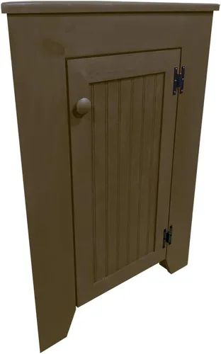 Miniatura 6 de Armario de esquina de madera maciza con puerta (salvia vieja)