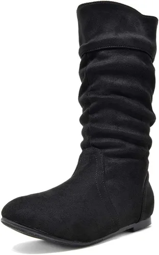 DREAM PAIRS - Botas de invierno para montar en bicicleta para niñas, altura hasta la rodilla, piel sintética (niñas pequeñas, medianas y grandes)