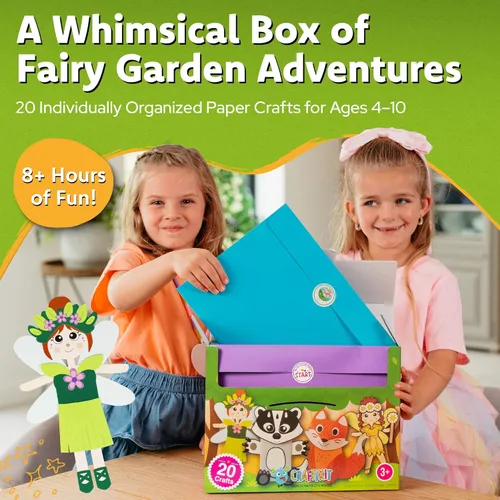 Miniatura 2 de Craftikit® 20 Manualidades de Jardín de Hadas Ganadoras de Premios para Niños - 20 Manualidades de Papel para Niños Pequeños Divertidas Todo