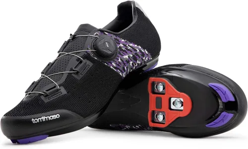 Tommaso Pista Knit - Paquete de zapatos de ciclismo y tacos para mujer zapatos de ciclismo de interior listos para clase con tacos compatibles Look