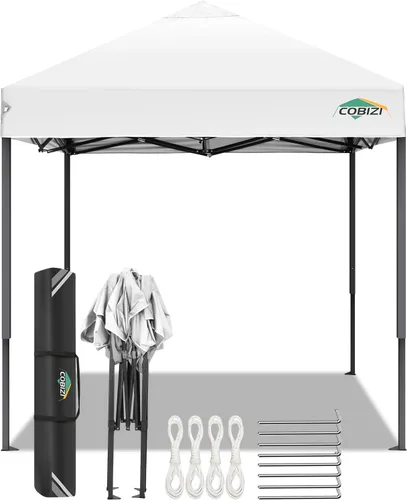 Miniatura 137 de COBIZI Tienda de campaña desplegable de 6.6 x 6.6 pies, toldo resistente, fácil de instalar, impermeable, para exteriores, fiestas, playa, jardín