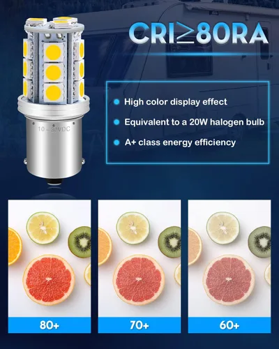 Miniatura 4 de Bombilla LED 1156 1141 de 10V-30V CA/CC súper brillante blanco cálido 1073 7506 BA15S bombillas de repuesto para RV caravana cámper remolque