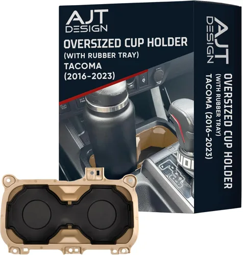 Miniatura 14 de AJT DESIGN Portavasos de gran tamaño con bandeja compatible con Toyota Tacoma 2016-2023 Se adapta a botellas de 3.65 pulgadas Organizador