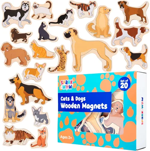 Miniatura 11 de Imanes de madera Spark & Wow Dinosaurios Imanes para niños de 2 años en adelante Juego de imaginación abierta Se adhieren a neveras