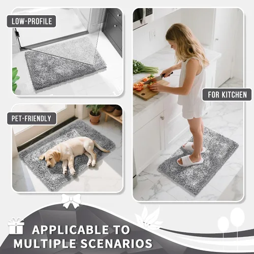 Miniatura 7 de Yimobra - Alfombra grande para baño antideslizante de 36x24 pulgadas, extra gruesa y suave, absorbente de felpilla, alfombras de baño lavables a
