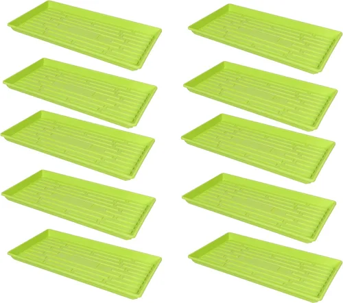 Miniatura 18 de SUNPACK Bandeja de inicio de semillas de plástico resistente de 10 x 20 pulgadas, color negro, 2.5 pulgadas, sin agujeros de drenaje, ideal