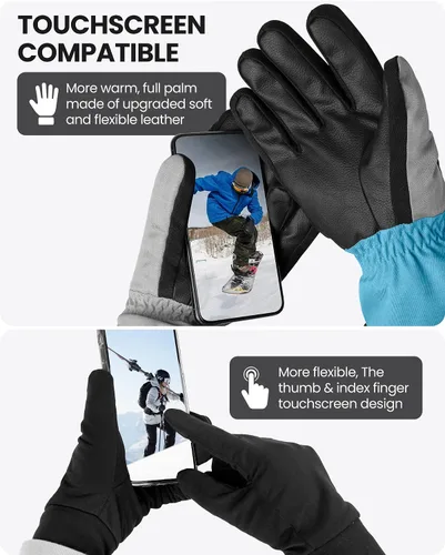 Miniatura 4 de OutdoorMaster Guantes de esquí y nieve guantes térmicos impermeables de invierno para hombres y mujeres adultos deportes de invierno esquí snowboard
