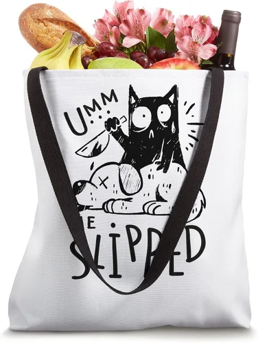 Miniatura 4 de Cat Killing Dog Meme divertido gato negro asesino con bolsa de mano para cuchillo