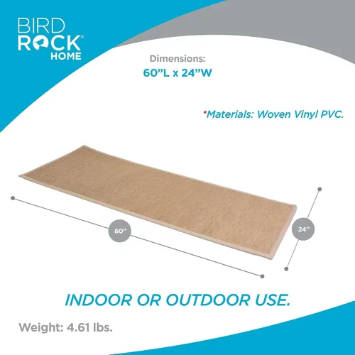 Miniatura 3 de BIRDROCK HOME Camino de suelo para interiores y exteriores, tapete antideslizante para cocina, pasillo, baño, oficina, 24 x 60 pulgadas, color marrón