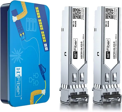 Miniatura 8 de Transceptor SFP H!Fiber 1000Base-SX, módulo SFP LC multimodo 1.25G, Gigabit SFP para HPE ProCurve J4858C/J4858B/J4858A, Ubiquiti UniFi UF-MM-1G