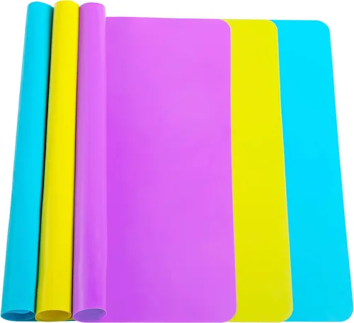 Miniatura 8 de Paquete de 3 tapetes de silicona grandes para manualidades, líquido, moldes de resina para fundición de joyas, mantel individual de silicona de 15.7