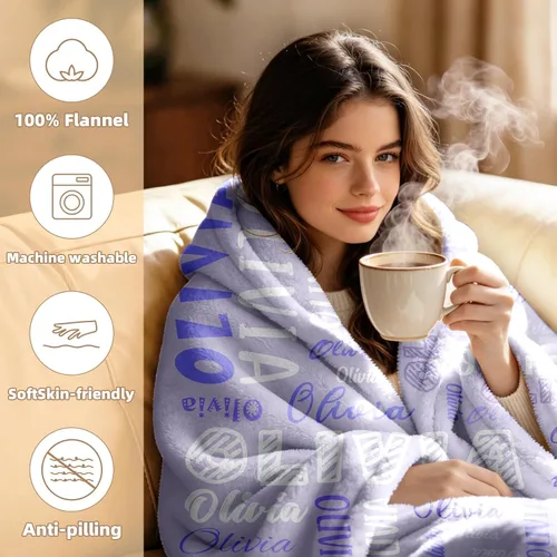 Miniatura 5 de Manta personalizada con nombre, manta personalizada para adultos y niños, regalos personalizados, manta de bebé, para adolescentes, niñas, niños