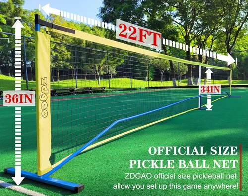 Miniatura 3 de Portable Pickleball Net Set, 22FT Regularion Size Pickle Ball Net with Paddles Set, Outdoor Pickleballs and Carry Bag, Easy Setup for Indoor, Azul