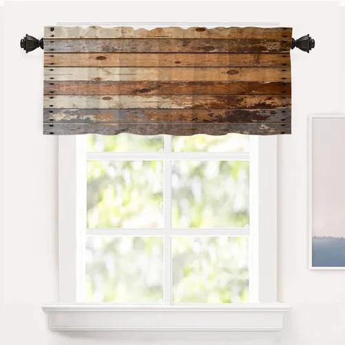 Miniatura 55 de Shrahala Floral Abstract Design Blackout Curtain Tiers, Minimalist Flower Illustration Kitchen Valance Light Blocking Tier Drapes with Rod Pocket, 2