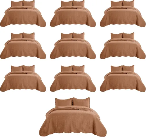 Miniatura 64 de MOONLIGHT20015 Paquete de 8 Colchas Tamaño King para Cama (106" x 96") - Venta al Por Mayor para Hoteles, Dormitorios de Huéspedes y Airbnbs - Gris