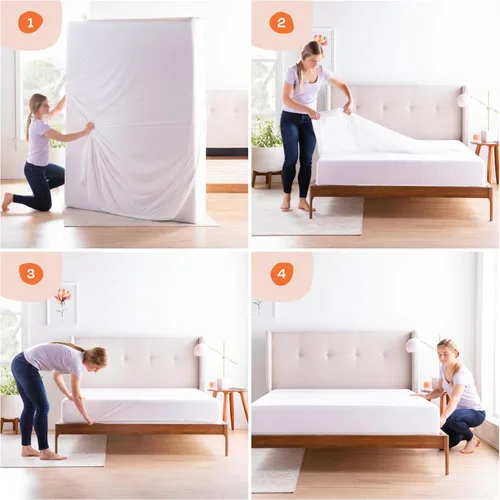 Miniatura 2 de Carcasa Linenspa con cierre impermeable, transpirable prueba de polvo y ácaros, cama prueba protector de colchón, Poliéster, Completo